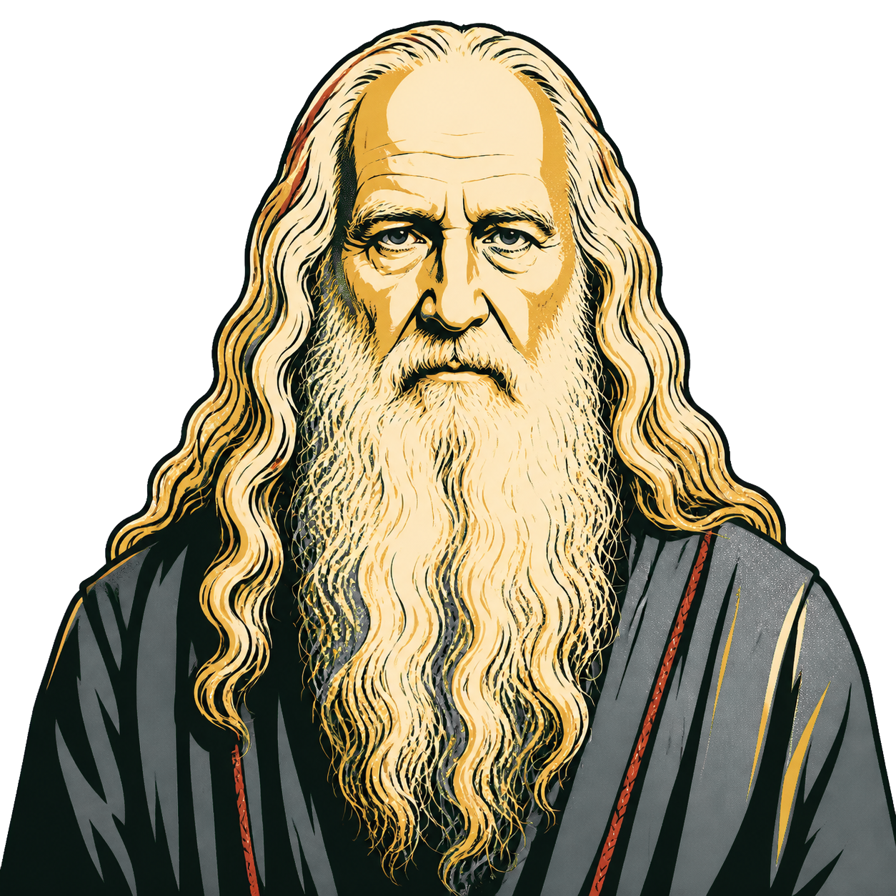Retrato ilustrado de Leonardo da Vinci